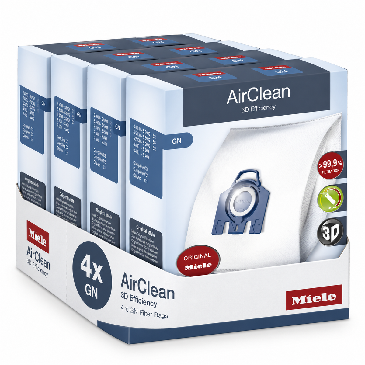 Miele GN sleeve four boxes of vacuum bags