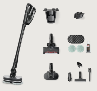 Miele Triflex HX3 Aqua Obsidian Black cordless vacuum and accessories