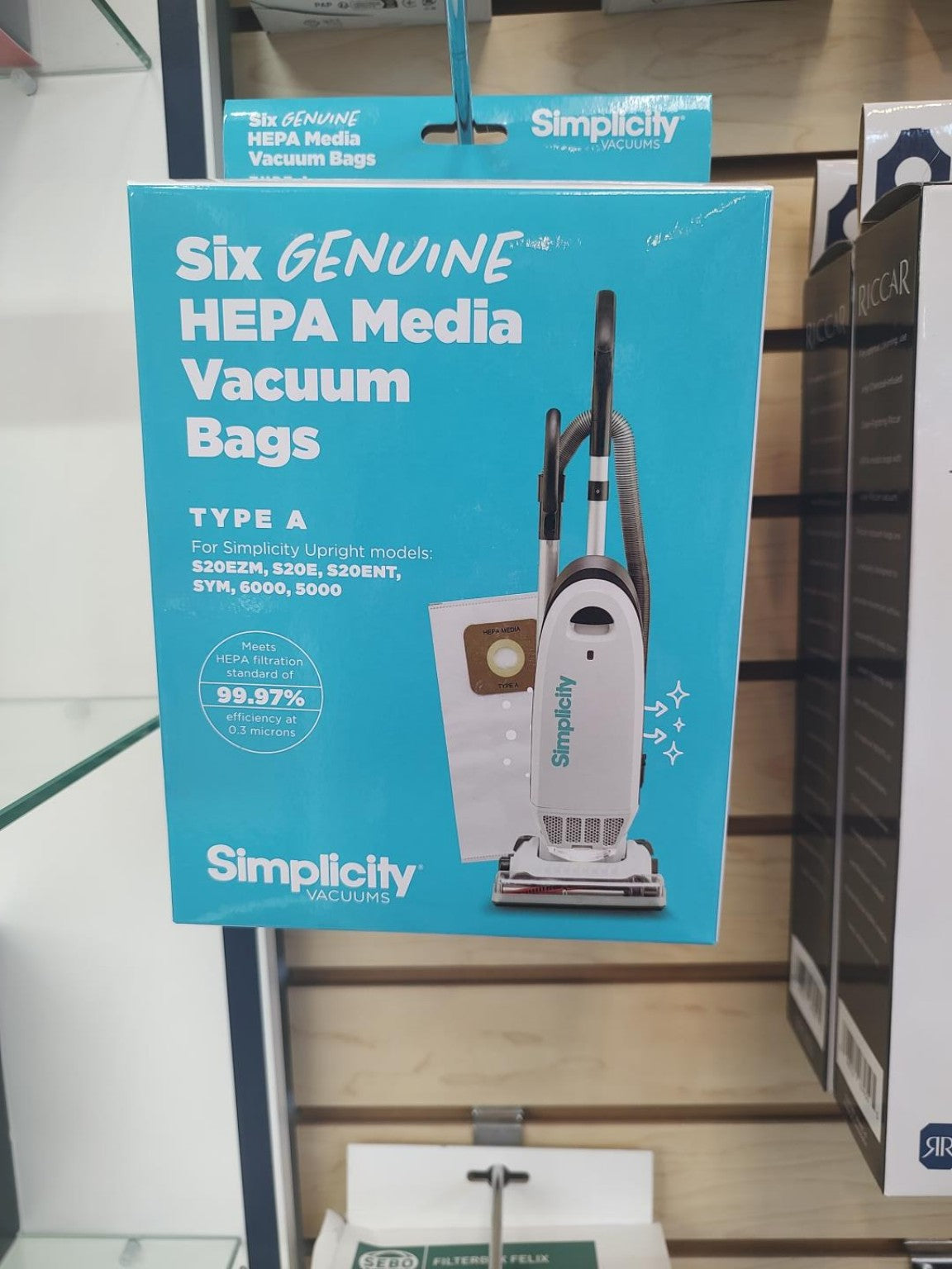 Simplicity Type A HEPA Media vacuum bags six pack